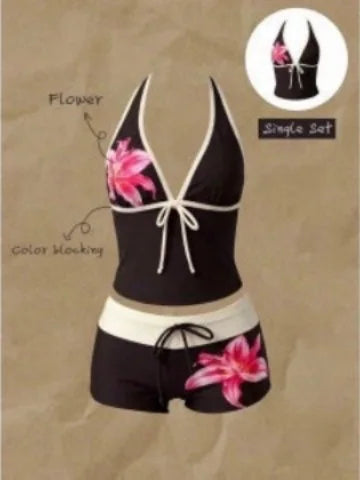 Polka Dot Halter Tankini Set