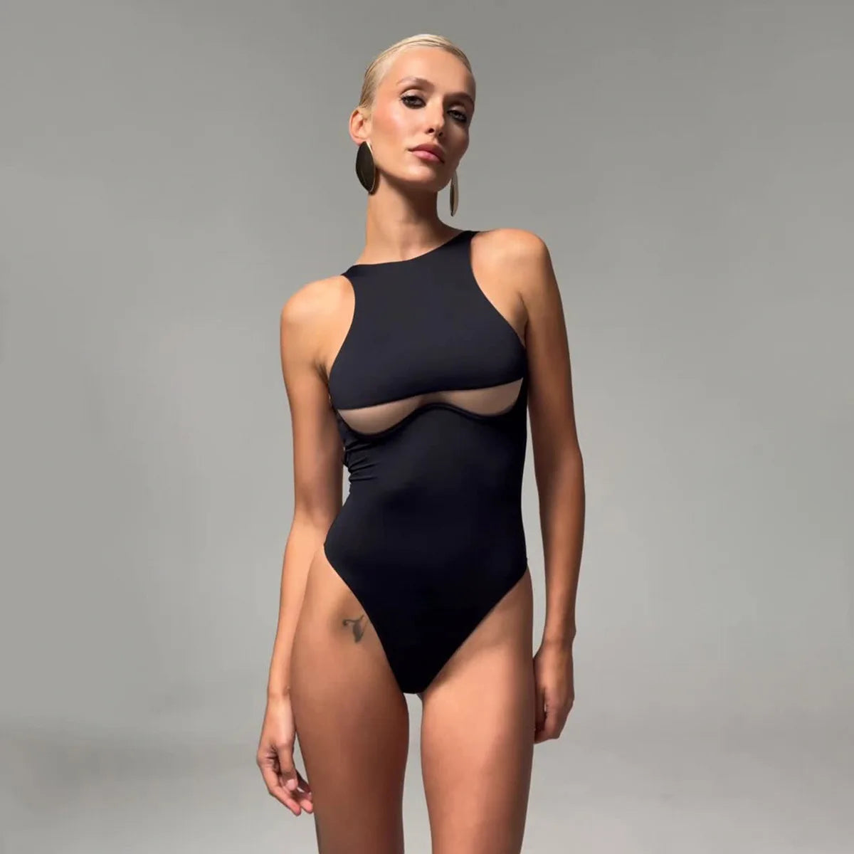 Halter Belted One-Piece Swimsuit