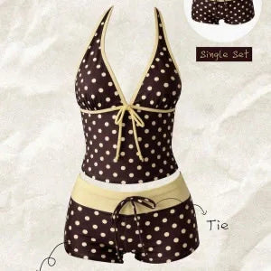 Polka Dot Halter Tankini Set