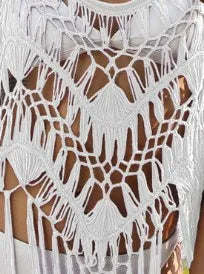 Hollow-Out Tassel Beach Cover-Up