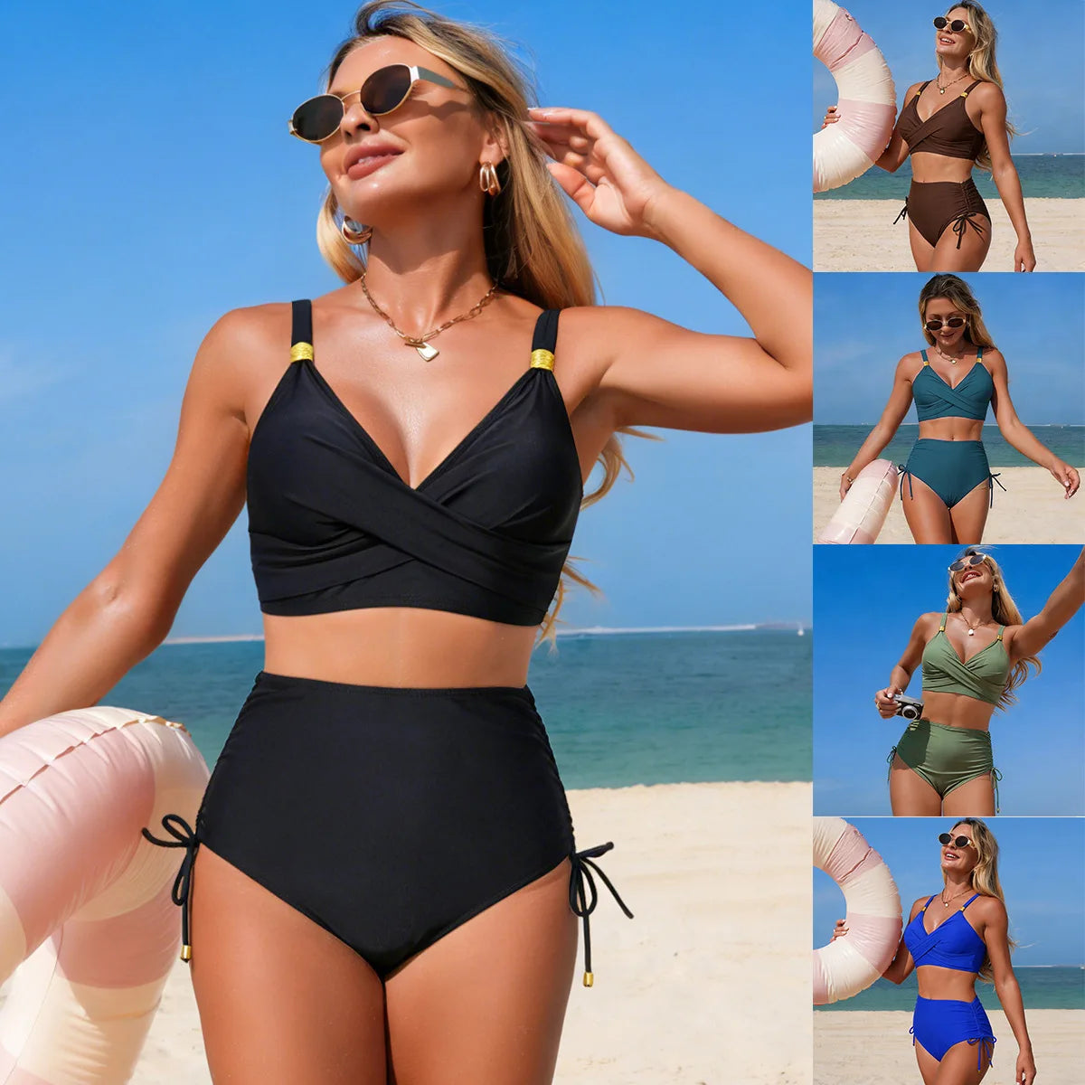 High-Waist Push-Up Bikini Set