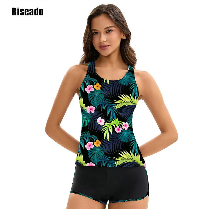 Athletic Tankini Shorts Swim Set