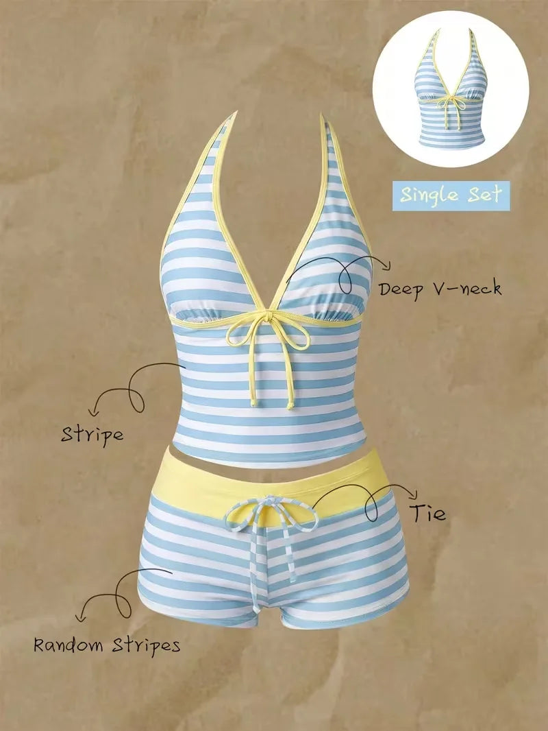 Polka Dot Halter Tankini Set