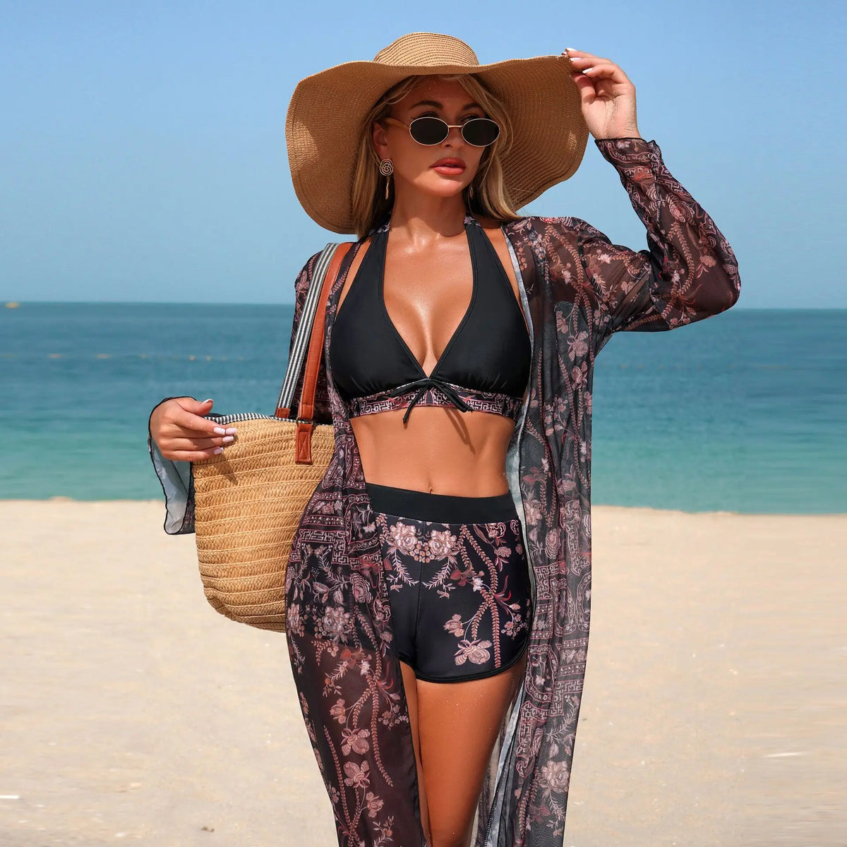 Halter Bikini Cover-Up Set